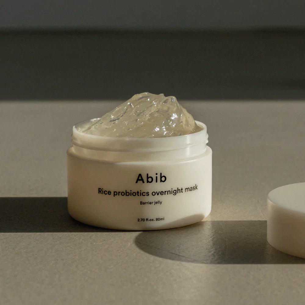 Abib Rice Probiotics Overnight Mask Barrier Jelly - Μάσκα νυκτός με ρύζι σε μορφή ζελέ για βαθιά ενυδάτωση και λάμψη