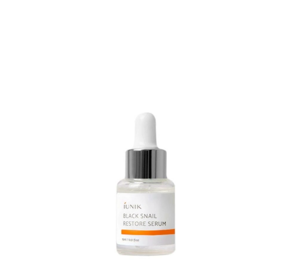 iUnik Black Snail Restore Serum 15ml - Ορός αποκατάστασης προσώπου με μαύρο σαλιγκάρι
