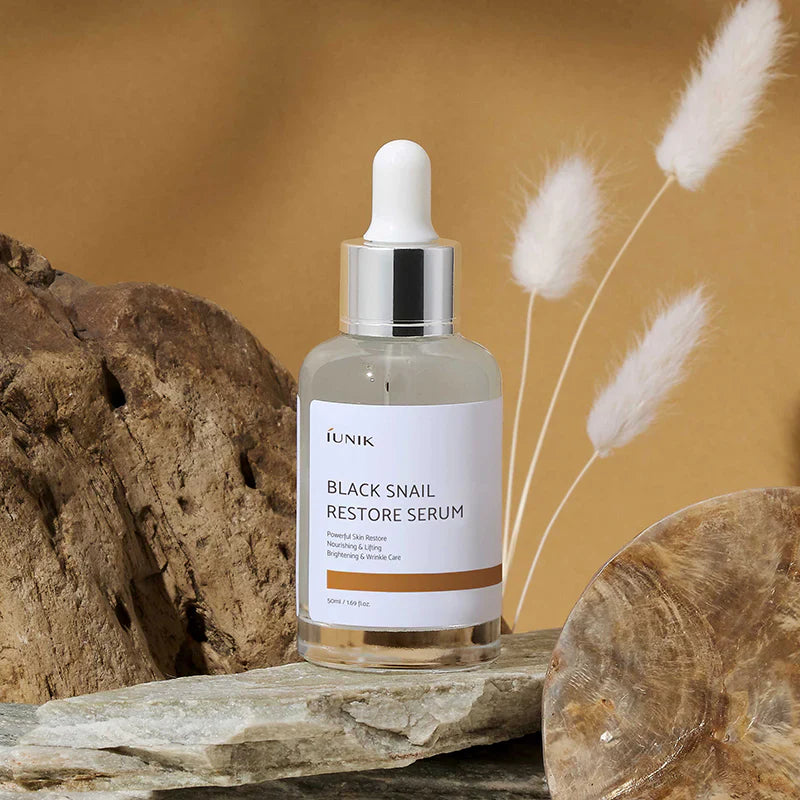iUNIK Black Snail Restore Serum 50ml - Ορός αποκατάστασης προσώπου με μαύρο σαλιγκάρι