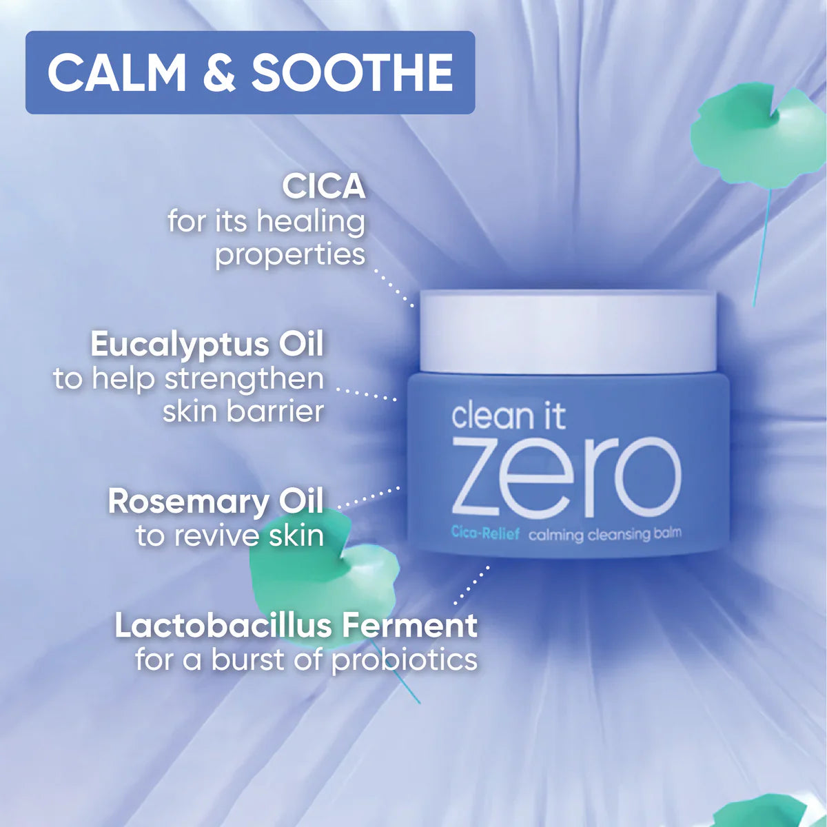 BANILA CO Clean it Zero Cleansing Balm Calming - Βάλσαμο για ντεμακιγιάζ και καθαρισμό για ευαίσθητη και δυσανεκτική επιδερμίδα