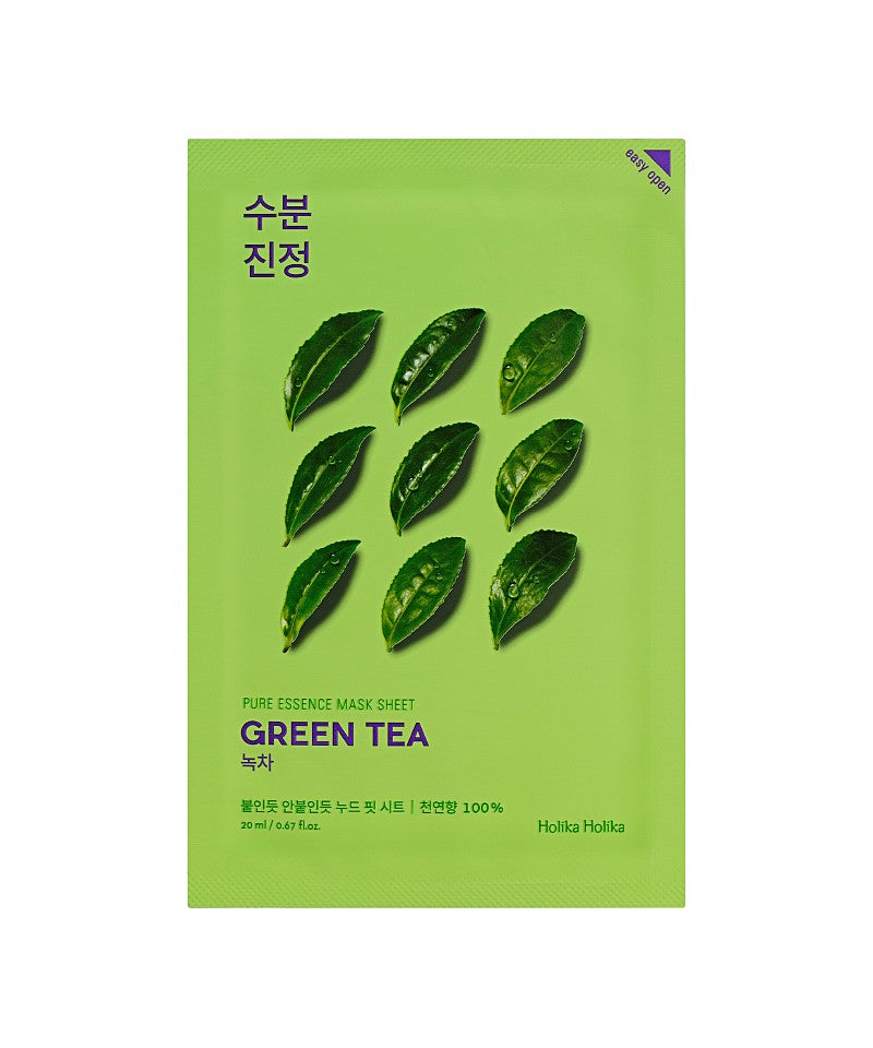 HOLIKA HOLIKA Pure Essence Mask Sheet - Green Tea - Αντιφλεγμονώδης μάσκα-φύλλο προσώπου με πράσινο τσάι