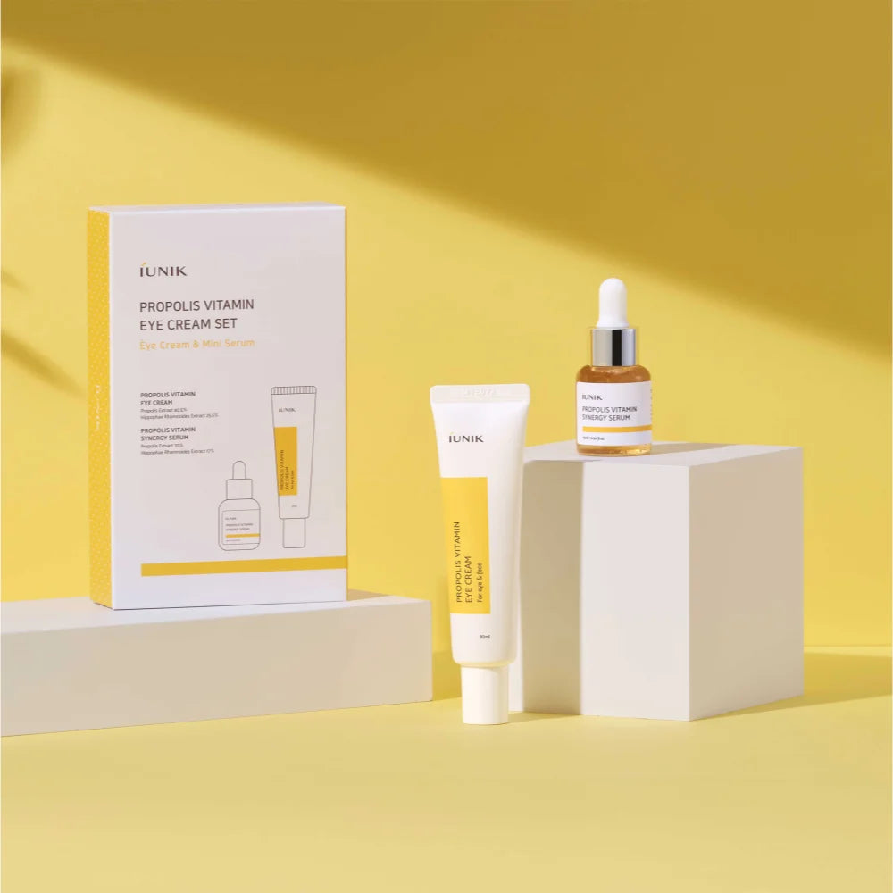 Iunik Propolis Vitamin Eye Cream Set - Σετ Κρέμα ματιών και ορός για λάμψη και μείωση των λεπτών γραμμών