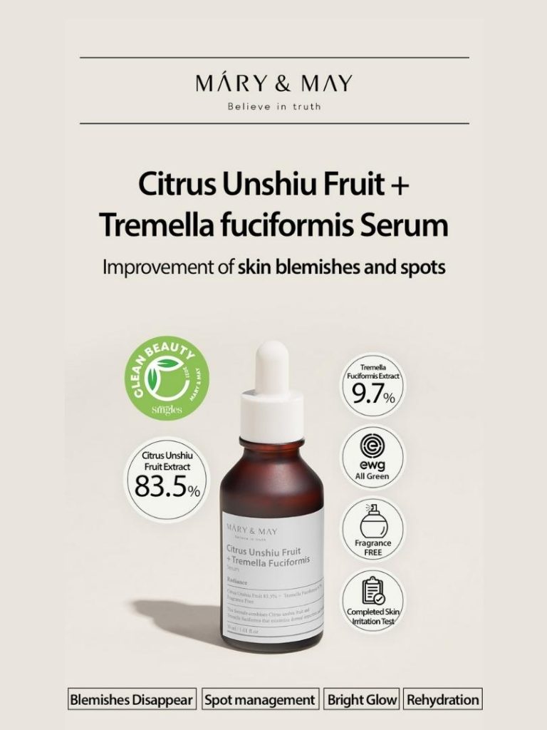 MARY&MAY Citrus Unshiu + Tremella Fuciformis Serum - Oρός προσώπου εμπλουτισμένος με εκχύλισμα φρούτων