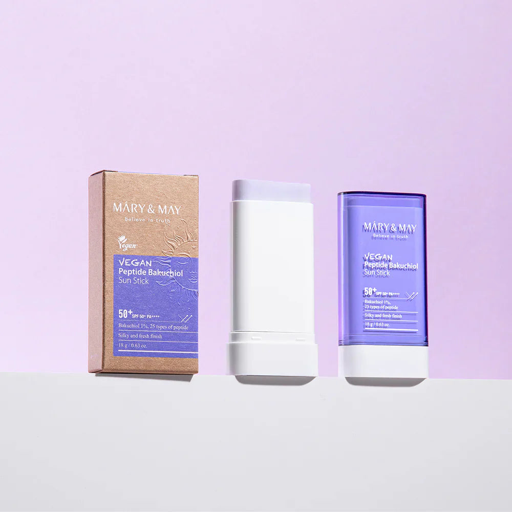Mary&May - Vegan Peptide Bakuchiol Sun Stick SPF50+/PA++++ 18g - Αντηλιακή κρέμα σε στικ με αντιρυτιδικά αποτέλεσματα