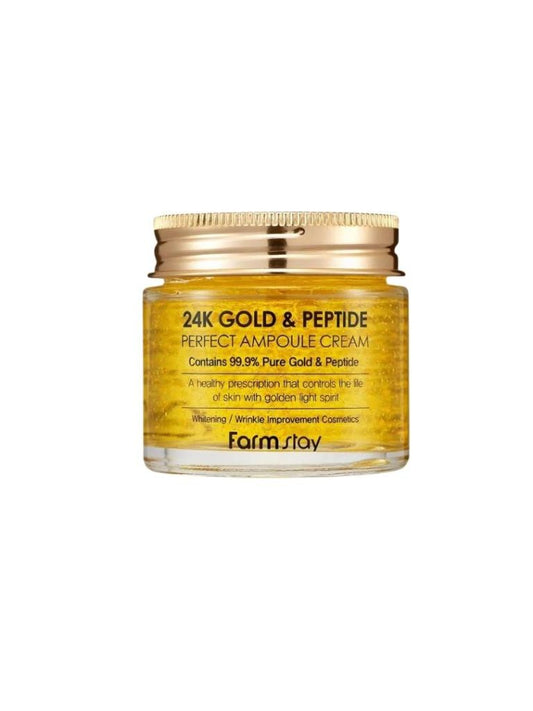 FARMSTAY 24K Gold & Peptide Perfect Ampoule Cream - Αντιγηραντική Κρέμα Προσώπου με Χρυσό & Πεπτίδια