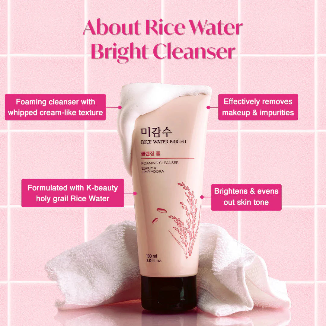 The Face Shop Rice Water Bright Cleansing Foam 150ml -  Καθαριστικός Αφρός με Ρυζόνερο