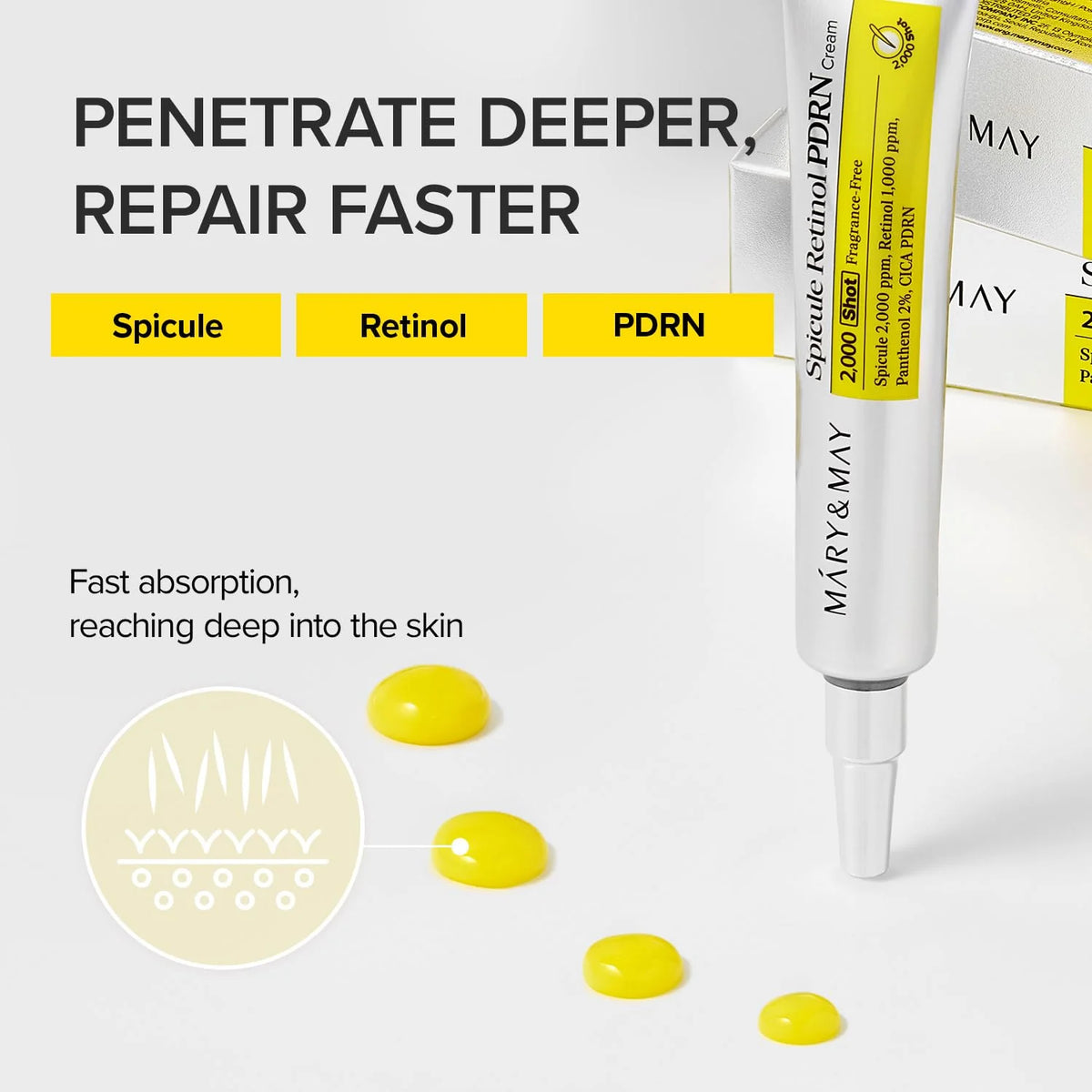 Mary&May Spicule Retinol PDRN Cream - Κρέμα Αναγέννησης για Πόρους, Ρυτίδες & Ομοιόμορφη Όψη