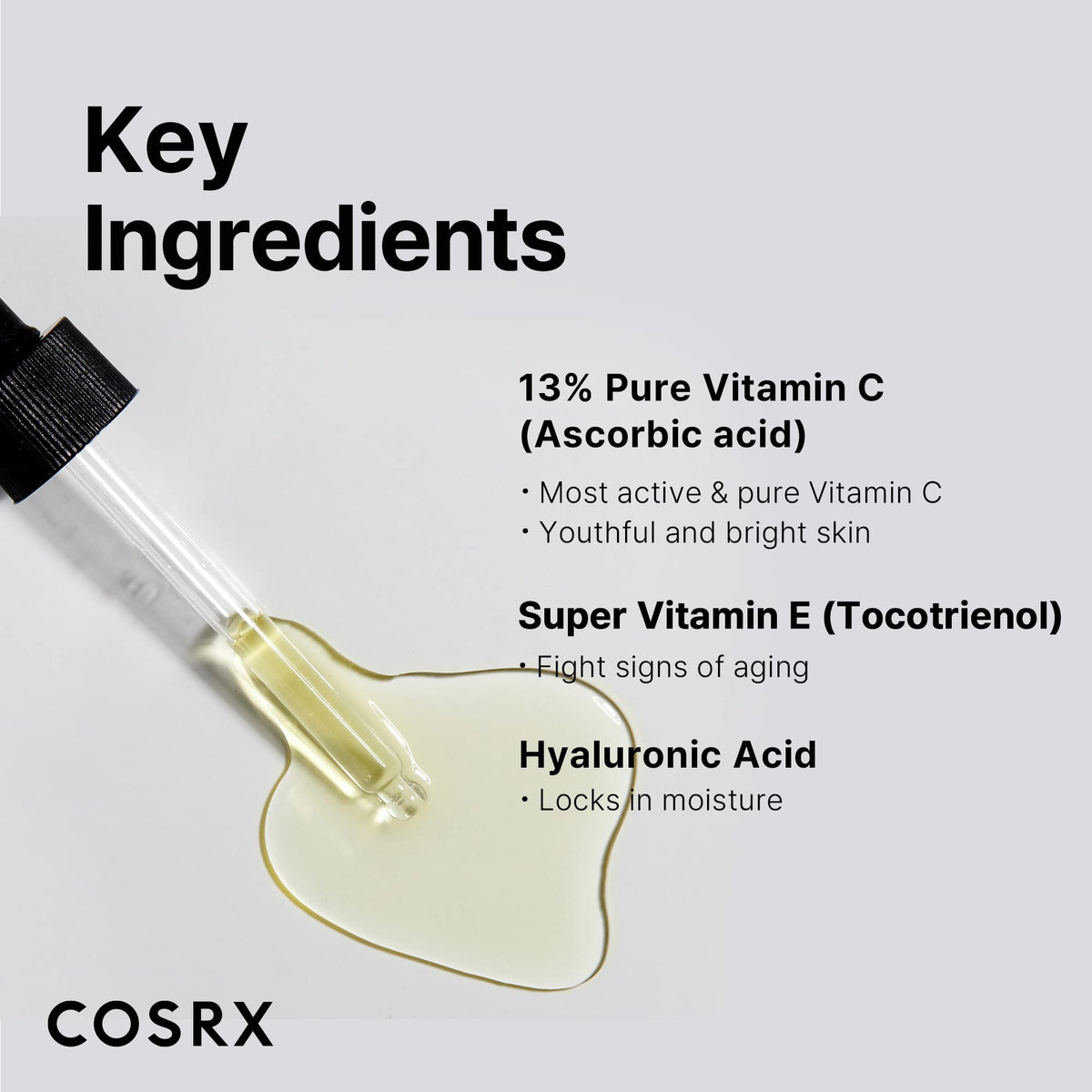 Cosrx The Vitamin C 13 Serum -  Ενυδατικός & Αντιγηραντικός Ορός Προσώπου με καθαρή βιταμίνη C 13% & Βιταμίνη E για Αποτoξίνωση & Λάμψη