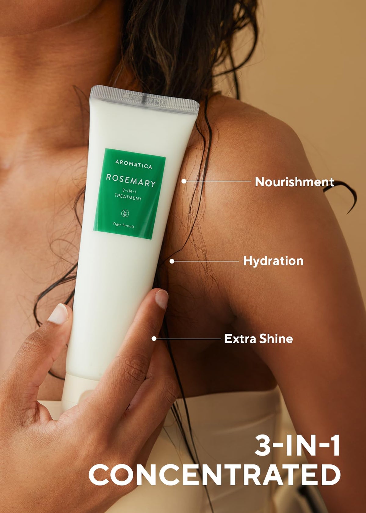 AROMATICA Rosemary 3-in-1 Treatment - Μάσκα Μαλλιών για Επανόρθωση & Ενυδάτωση