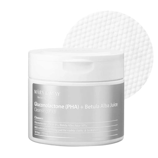 Mary&May Gluconolactone (PHA)+Betula Alba Juice Cleansing Pad -  Δίσκοι Ενυδάτωσης & Καταπράυνσης