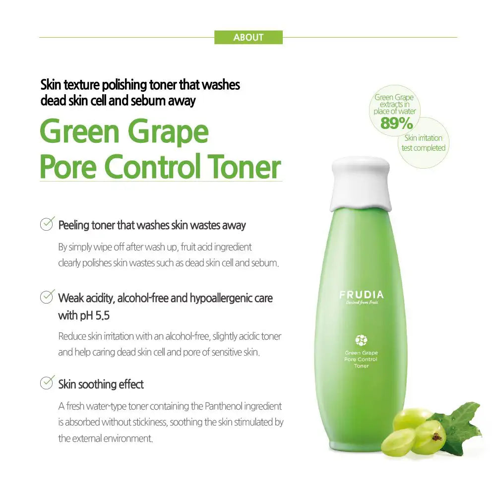 FRUDIA Green Grape Pore Control Toner - Eνυδατικό τονωτικό για σύσφιξη πόρων