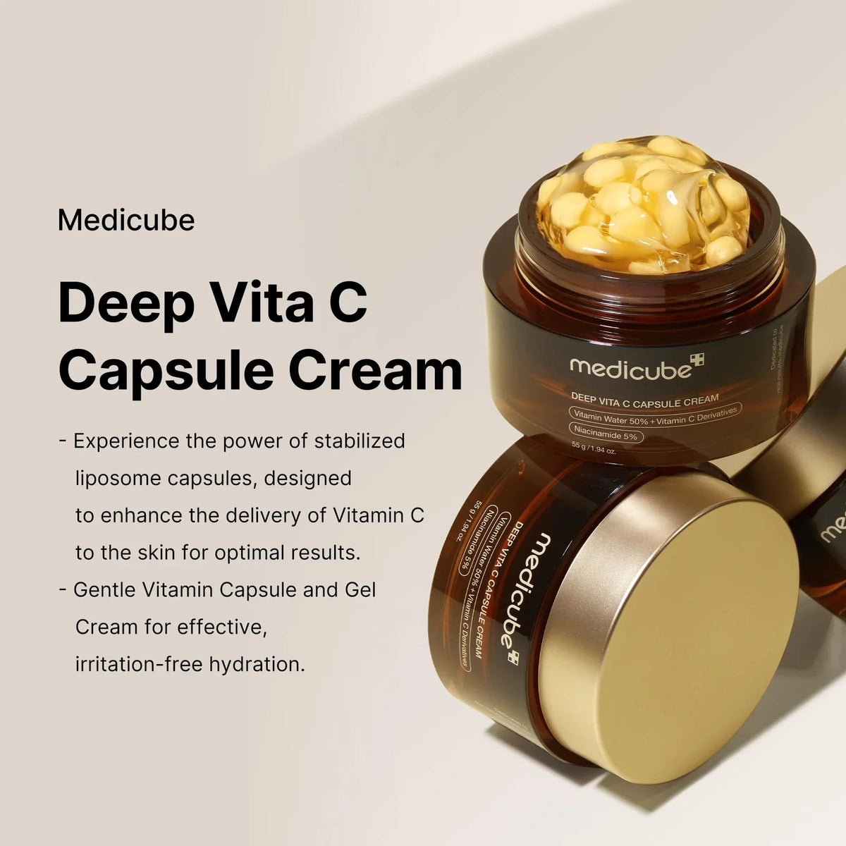 Medicube Deep Vita C Capsule Cream – Ενυδατική κρέμα διπλής υφής για φωτεινό δέρμα