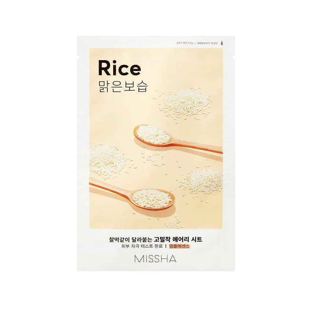 MISSHA Airy Fit Sheet Mask Rice - Μάσκα με εκχύλισμα ρυζιού για θρέψη