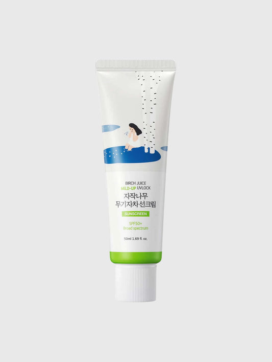 ROUND LAB Birch Juice Mild-up Sunscreen SPF 50 Face Cream 50 ml - Αντηλιακή κρέμα με χυμό σημύδας για ευαίσθητη & προβληματική επιδερμίδα