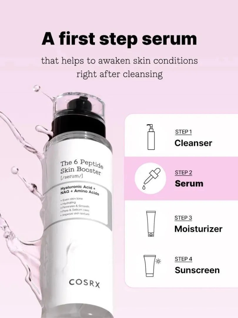 COSRX The 6 Peptide Skin Booster Serum - Αντιγηραντικός Ορός Προσώπου με Υαλουρονικό & Πεπτίδια για Λάμψη & Σύσφιξη