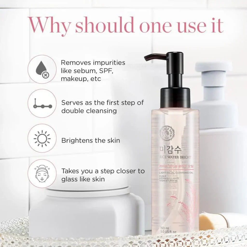 The Face Shop - Rice Water Bright - Rich Cleansing Oil 150ml - Λάδι Ντεμακιγιάζ Προσώπου με ρύζι