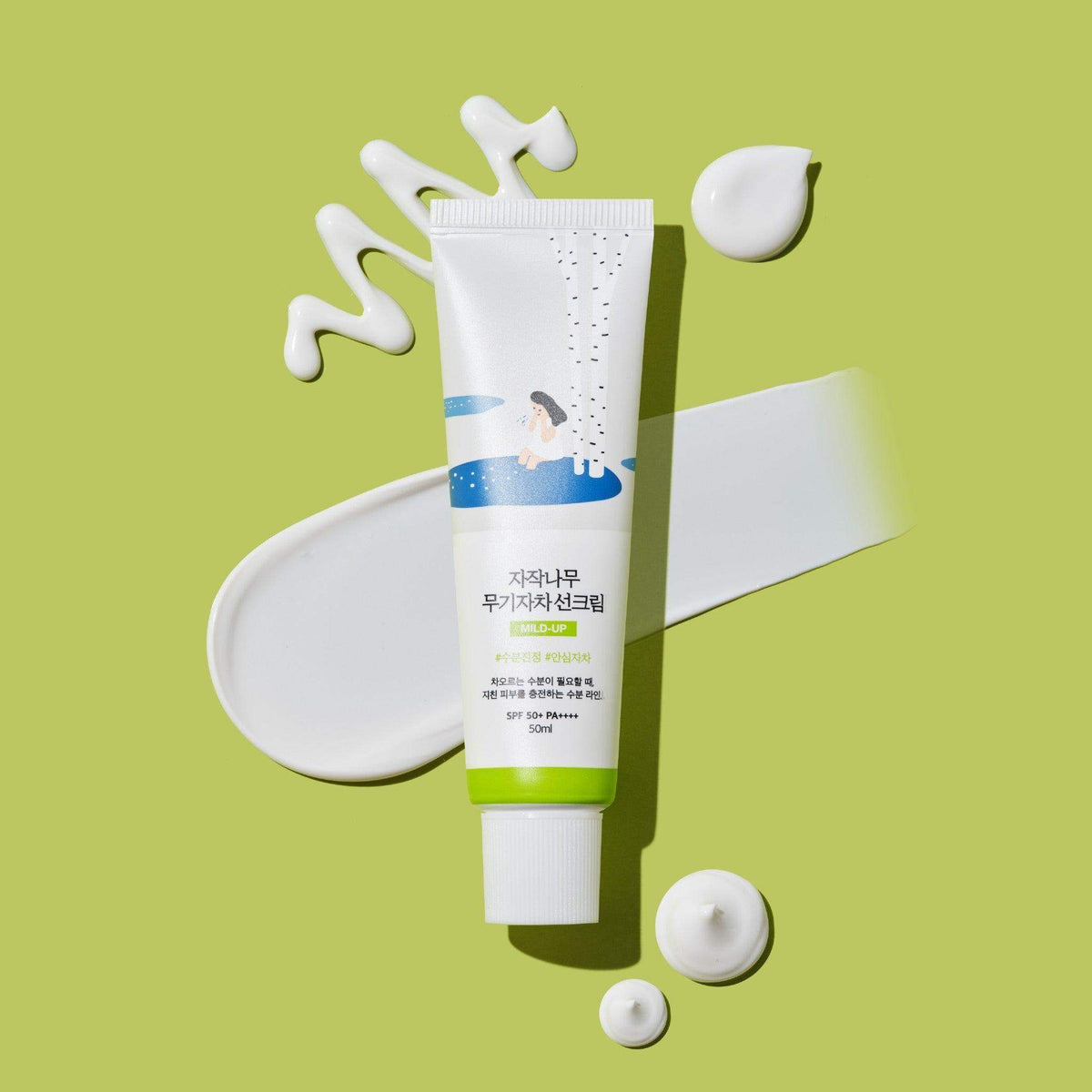 ROUND LAB Birch Juice Mild-up Sunscreen SPF 50 Face Cream 50 ml - Αντηλιακή κρέμα με χυμό σημύδας για ευαίσθητη & προβληματική επιδερμίδα