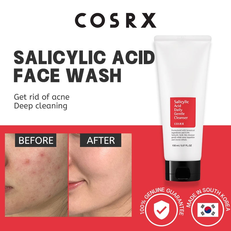 COSRX Salicylic Acid Daily Gentle Cleanser - Αφρός Καθαρισμού Προσώπου με Σαλικυλικό Οξύ για Ακνεϊκές Επιδερμίδες
