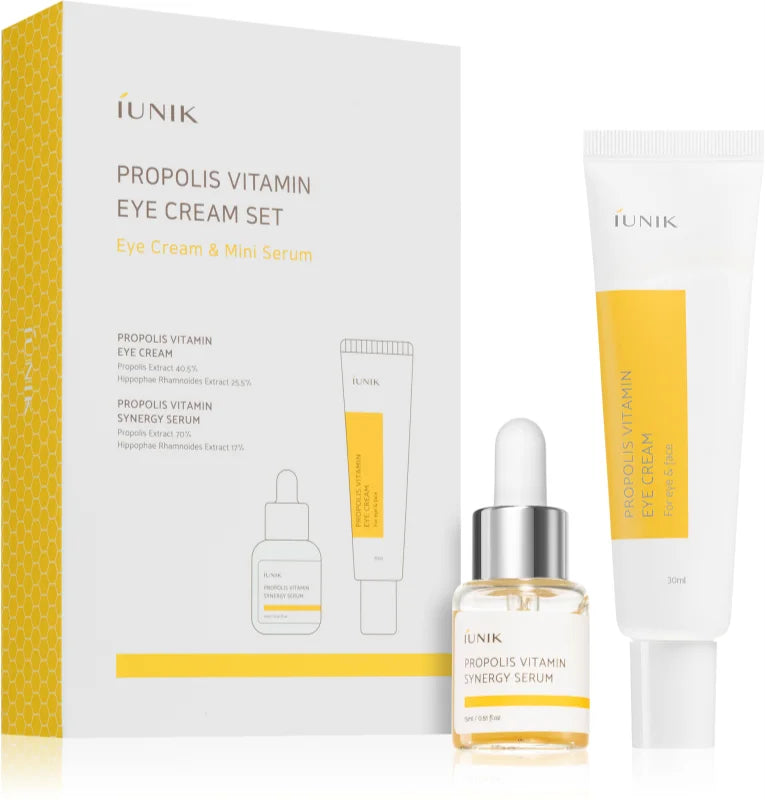 Iunik Propolis Vitamin Eye Cream Set - Σετ Κρέμα ματιών και ορός για λάμψη και μείωση των λεπτών γραμμών