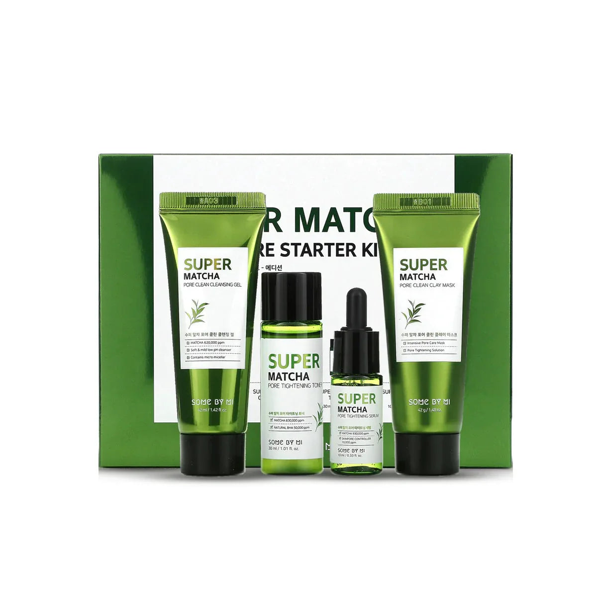 SOME BY MI Super Matcha Pore Care Starter Kit -Σετ δώρου για σύσφιξη πόρων και ματ εμφάνιση επιδερμίδας