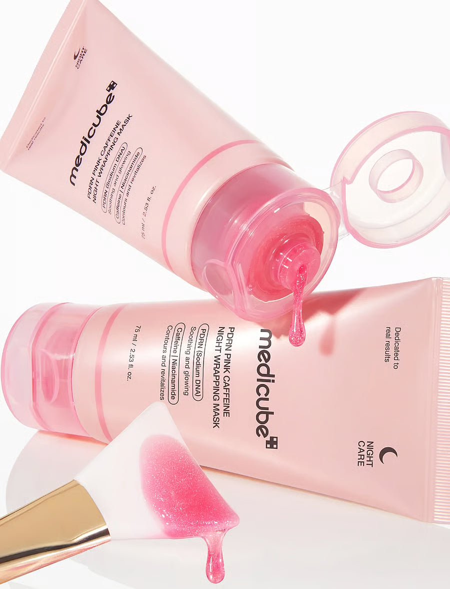 Medicube – PDRN Pink Caffeine Night Wrapping Mask - Μάσκα Νύχτας με PDRN & Καφεΐνη για Σύσφιξη & Λάμψη