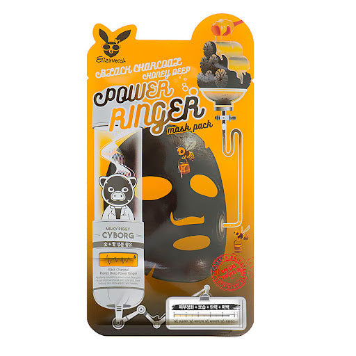 Elizavecca Black Charcoal Honey Deep Power Ringer Mask Pack - Θρεπτική μάσκα προσώπου καθαρισμού με ενεργό άνθρακα και μέλι